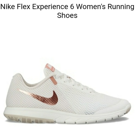 rose gold and white nike shoes